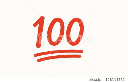 100点の手書き風イラスト・赤いダブルアンダーライン 100点の手書き風イラスト・赤いダブルアンダーライン 128115532