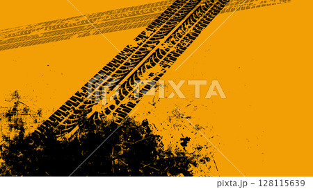 オフロード風タイヤトラックテクスチャ オフロード風タイヤトラックテクスチャ 128115639