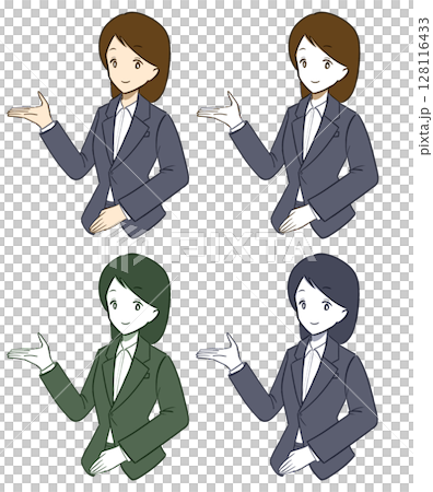 案内する女性会社員 128116433