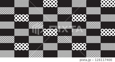checked seamless pattern polka dot vector halftone cartoon doodle tile background repeat wallpaper scarf isolated gift wrapping paper illustration 128117400