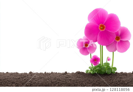 A close-up photograph shows red beetroot, fresh sprouts, and young leaves against a white background, illustrating a vegetable, herb, and microgreen, specifically the cotyledons of Beta vulgaris in 128118056