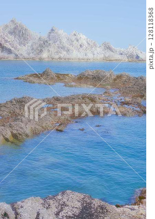 音が消えたような浄土ヶ浜の風景 音が消えたような浄土ヶ浜の風景 128118368