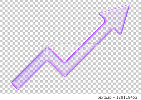 Purple glassmorphism upward arrow chart icon, illustrating business growth, success, or increasing metrics, 3d rendering Purple glassmorphism upward arrow chart icon, illustrating business growth, success, or increasing metrics, 3d rendering 128118452