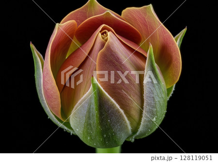 Blooming Flower Timelapse Macro Closeup Opening Petals in Studio Light 128119051