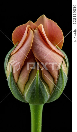 Blooming Flower Timelapse Macro Closeup Opening Petals in Studio Light Blooming Flower Timelapse Macro Closeup Opening Petals in Studio Light 128119056
