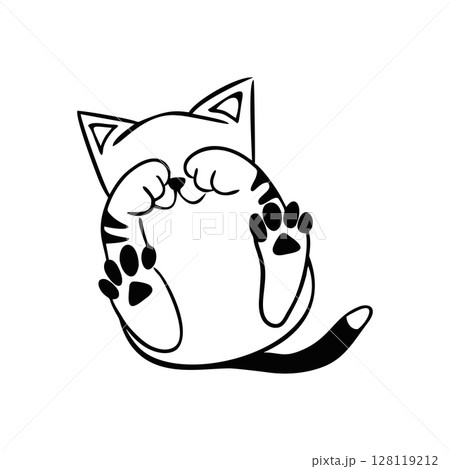 cat silhouette on white background cat silhouette on white background 128119212