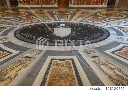 The floor in front of the Pieta in Saint Peter's Basilica, Vatican City. May 12, 2025 The floor in front of the Pieta in Saint Peter's Basilica, Vatican City. May 12, 2025 128120233