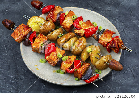 Shish kebab BBQ meat Shish kebab BBQ meat 128120304