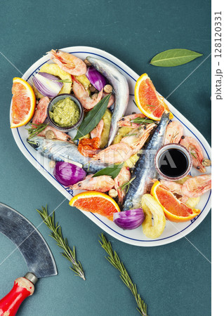 Ready for a flavorful and nutritious seafood meal. 128120331