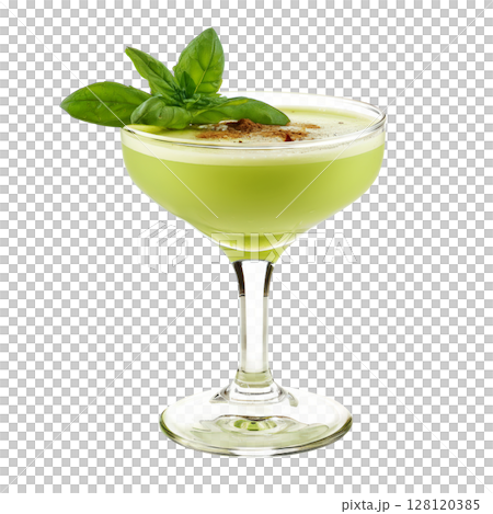 A pale green Grasshopper cocktail 128120385