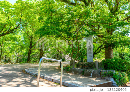 福岡城址　福岡城跡の入口の石碑 128120403