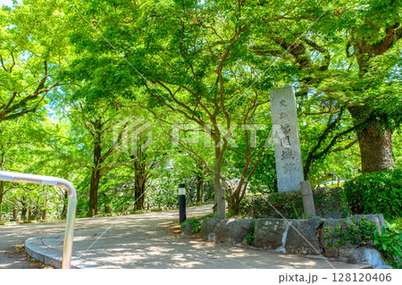 福岡城址　福岡城跡の入口の石碑 128120406