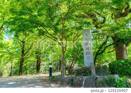 福岡城址　福岡城跡の入口の石碑 128120407