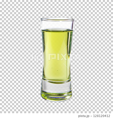 absinthe shot on white 128120412