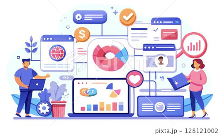 A transparent social media management agency concept emphasizing open communication, clear reporting, and measurable results, building trust and fostering long-term relationships with clients through 128121002