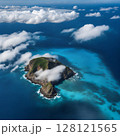 無人島の空撮 128121565