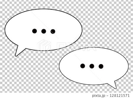 会話やチャット中を表すお話し中の吹き出しアイコン風デザイン素材 会話やチャット中を表すお話し中の吹き出しアイコン風デザイン素材 128121571