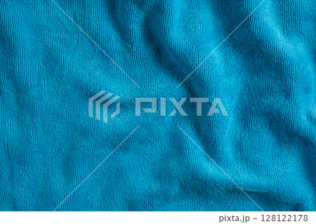 Macro texture cotton and polyester fabric top view. 128122178