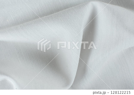 Macro texture cotton and polyester fabric top view. 128122215