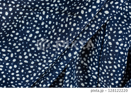 Close-Up of Polka Dot Polyester Fabric 128122220