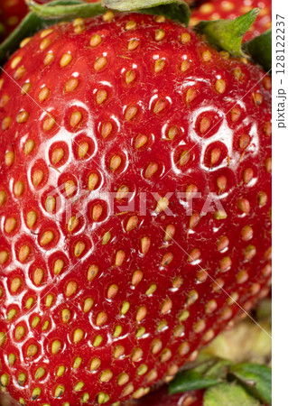 Macro View of Ripe Strawberries. Summer Harvest Background 128122237