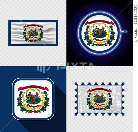 Creative the West Virginia Flag Icon Set Collection. Creative the West Virginia Flag Icon Set Collection. 128122520