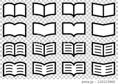 各種形狀的書籍和筆記本圖示的向量插圖集 128123060