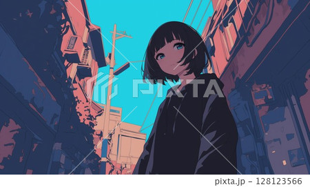 クールな女の子 クールな女の子 128123566