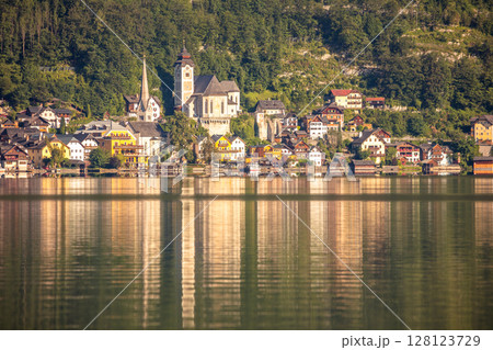 Small Austrian Town on the Lake 128123729