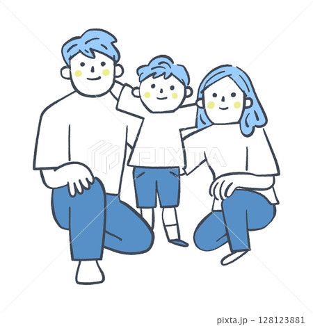 肩を組む親子 ストックイラスト素材 肩を組む親子 ストックイラスト素材 128123881