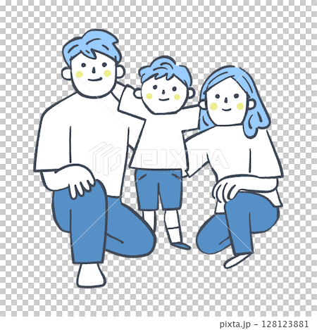 肩を組む親子 ストックイラスト素材 肩を組む親子 ストックイラスト素材 128123881