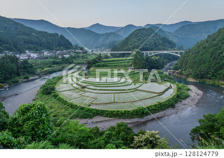 棚田のある風景　あらぎ島　和歌山県有田川町 128124779