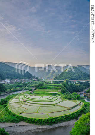 棚田のある風景 あらぎ島 和歌山県有田川町 棚田のある風景 あらぎ島 和歌山県有田川町 128124793