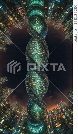 Impossible Skyscraper Building Twisted DNA Double Helix Architecture 128125206