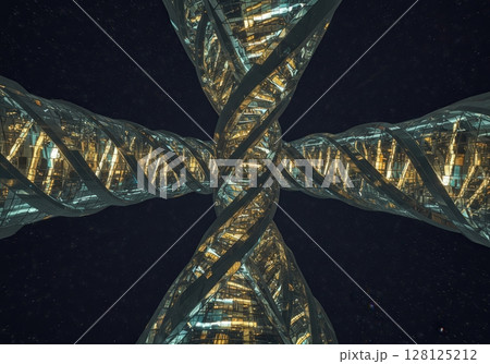 Impossible Skyscraper Building Twisted DNA Double Helix Architecture 128125212