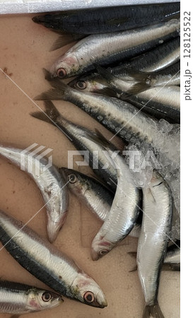 Close-Up of Fresh Fish Catch on Boat 128125522