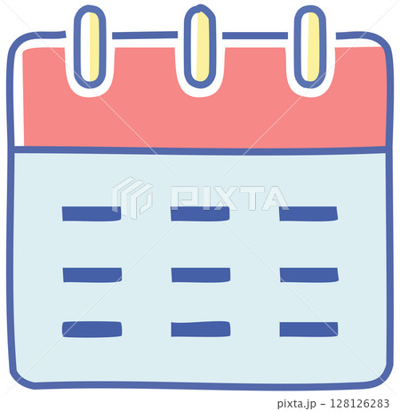 シンプルな卓上カレンダー 128126283