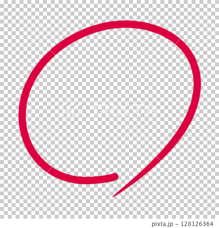徒手繪製的簡單紅色圓圈 128126364