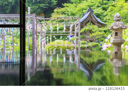 あじさい満開の東光院　風鈴祭り 128126415