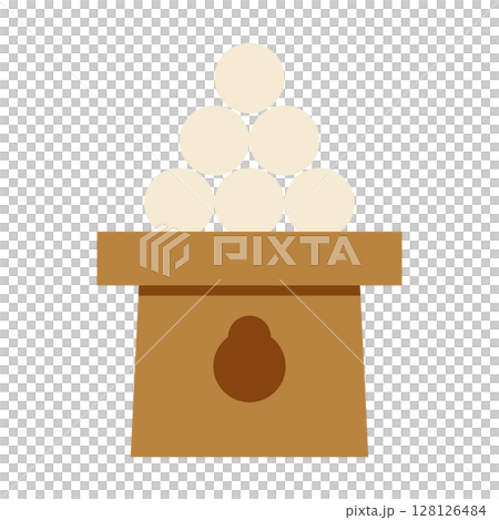 月見團子和三寶的簡單插圖 128126484