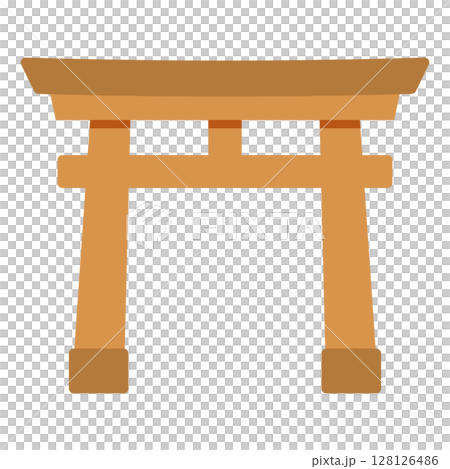 棕色牌坊的簡單平面插圖 128126486