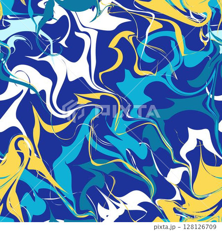 カラフルで明るい夏のマーブル模様シームレスパターン おしゃれで爽やかな波のベクターイラスト背景素材 カラフルで明るい夏のマーブル模様シームレスパターン おしゃれで爽やかな波のベクターイラスト背景素材 128126709
