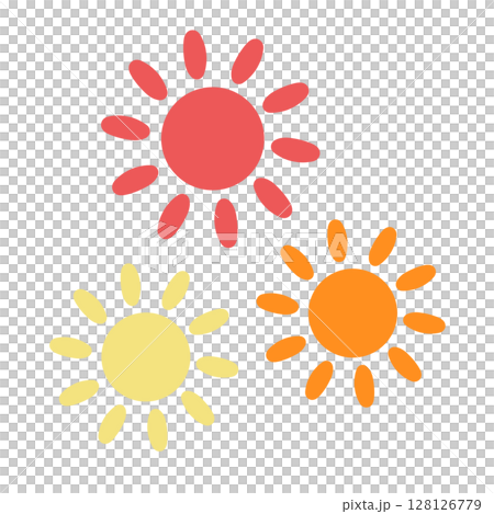 太陽　イラストセット 128126779