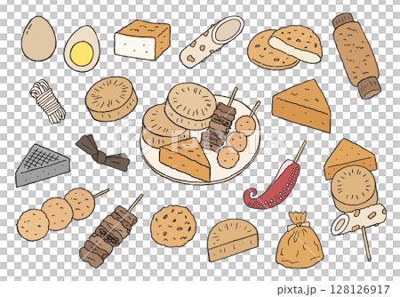 關東煮手繪插圖集（彩色） 128126917