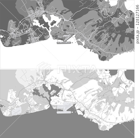 Layered editable vector illustration outline of Honolulu,United States. 128127166