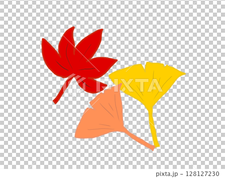カラフルな落ち葉のイラスト 128127230