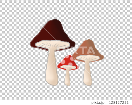 大小のキノコのイラスト 128127231