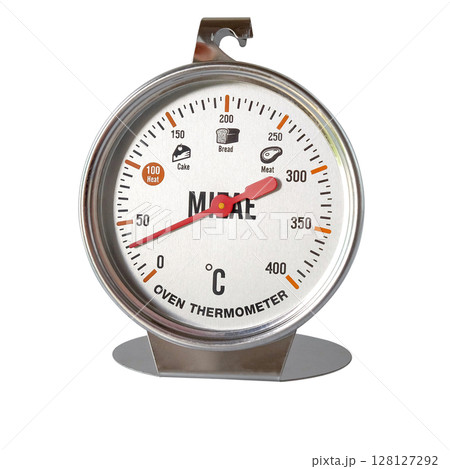 Oven thermometer with analog dial, measure of high temperatures. Oven thermometer with analog dial, measure of high temperatures. 128127292