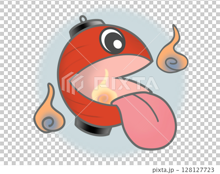 Fireball and lantern ghost with background 128127723