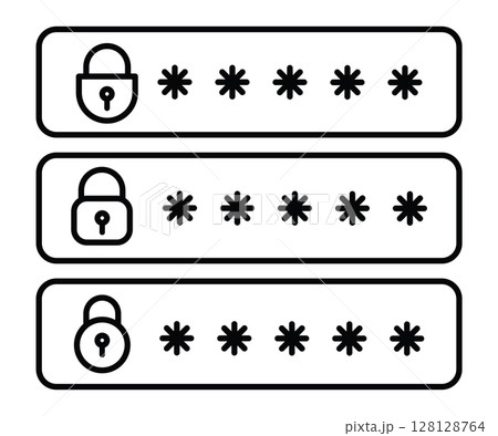 Password protection icon, password vector icon collection. Password protection icon, password vector icon collection. 128128764